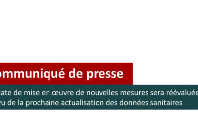 La date de mise en œuvre de nouvelles mesures sera réévaluée au vu de la prochaine actualisation des données sanitaires