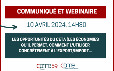Communiqué et webinaire : les opportunités du CETA